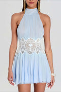 Vestido mini de escote alto