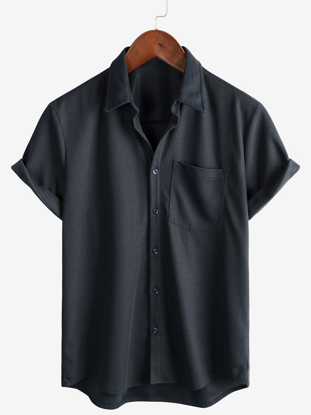 Camisa casual de hombre con textura de gofre