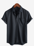 Camisa casual de hombre con textura de gofre