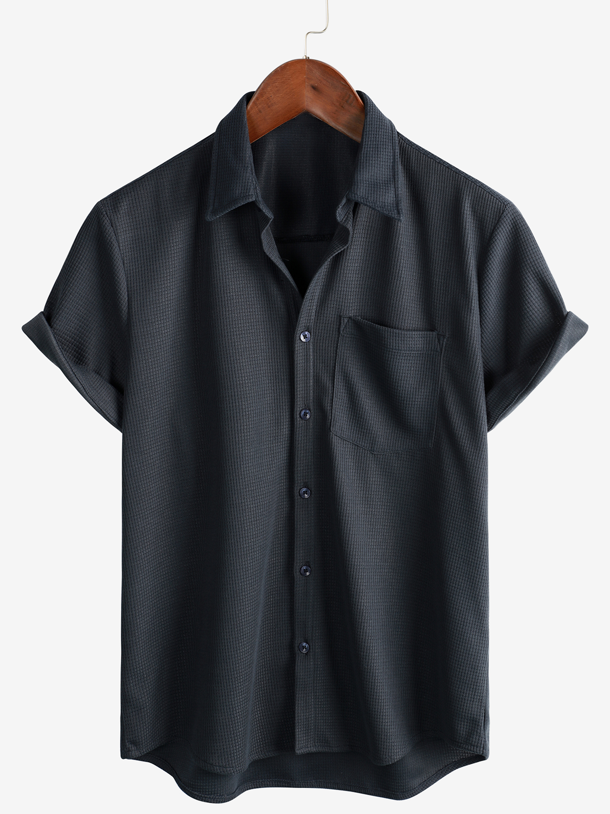 Camisa casual de hombre con textura de gofre