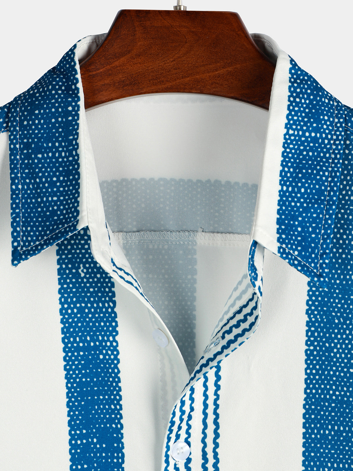 Camisa casual azul de manga corta para hombre