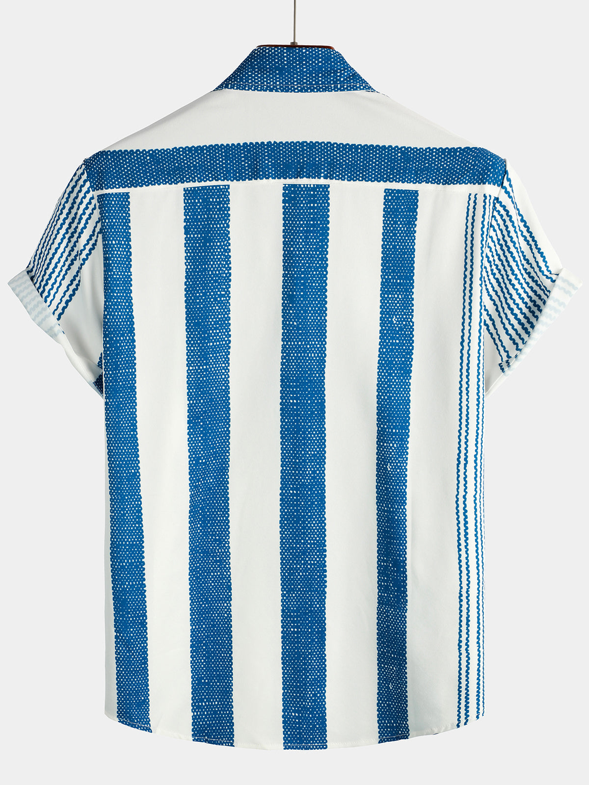 Camisa casual azul de manga corta para hombre