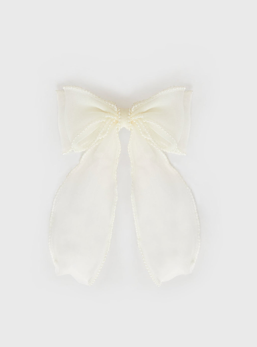 Lazo blanco elegante para el cabello