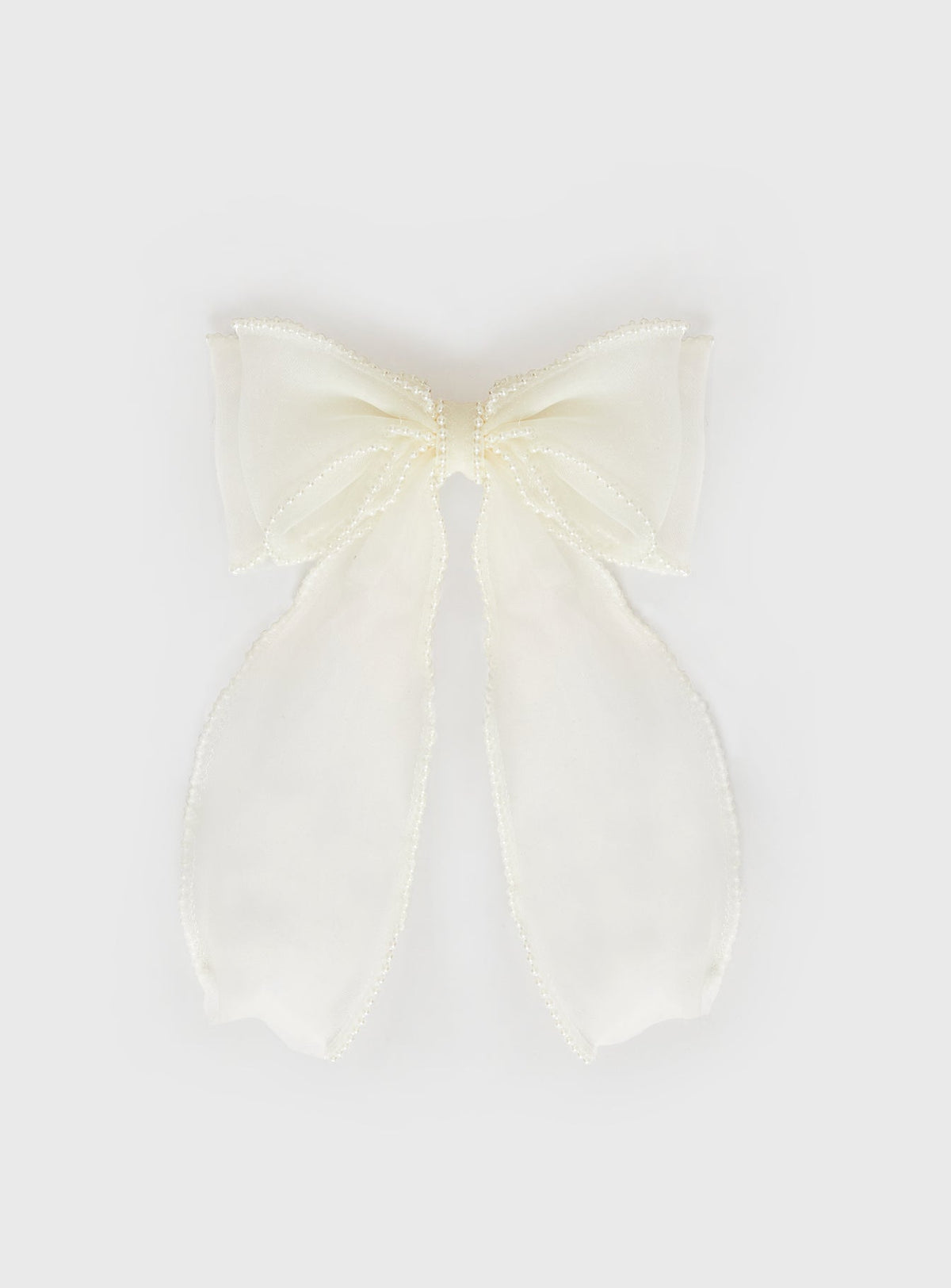 Lazo blanco elegante para el cabello
