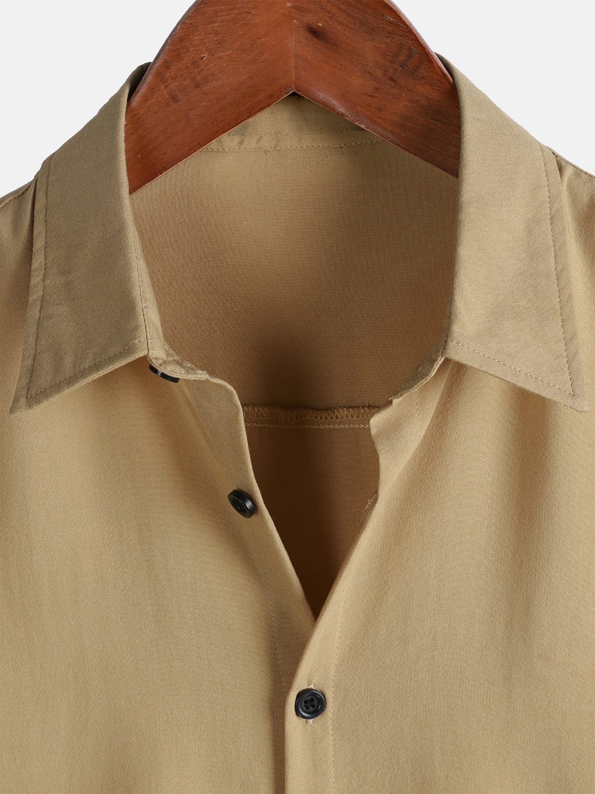 Camisa para hombre, de manga corta, color sólido