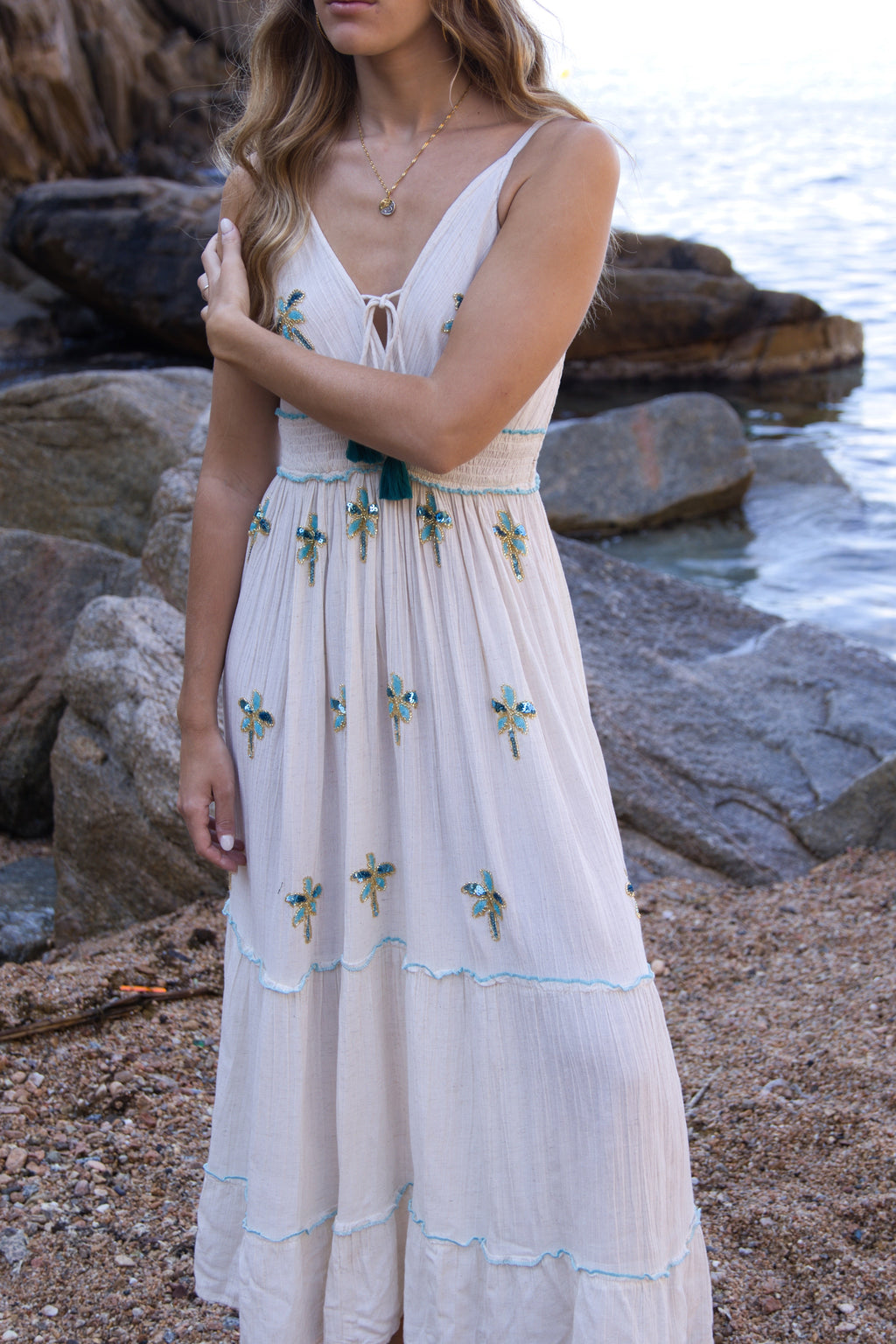 Vestido Largo Palm Beach Elegante