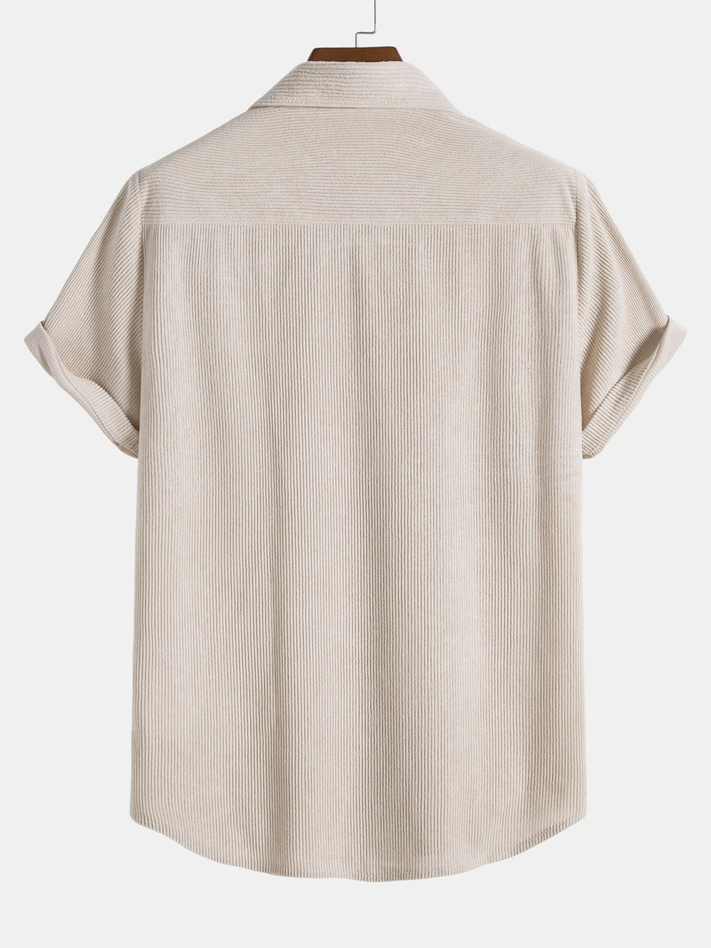 Conjunto de camisa y pantalón corto de pana con botones y mangas cortas