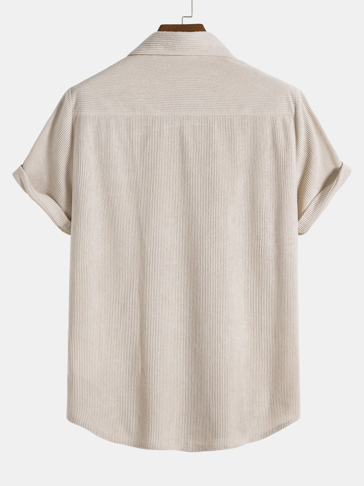 Conjunto de camisa y pantalón corto de pana con botones y mangas cortas