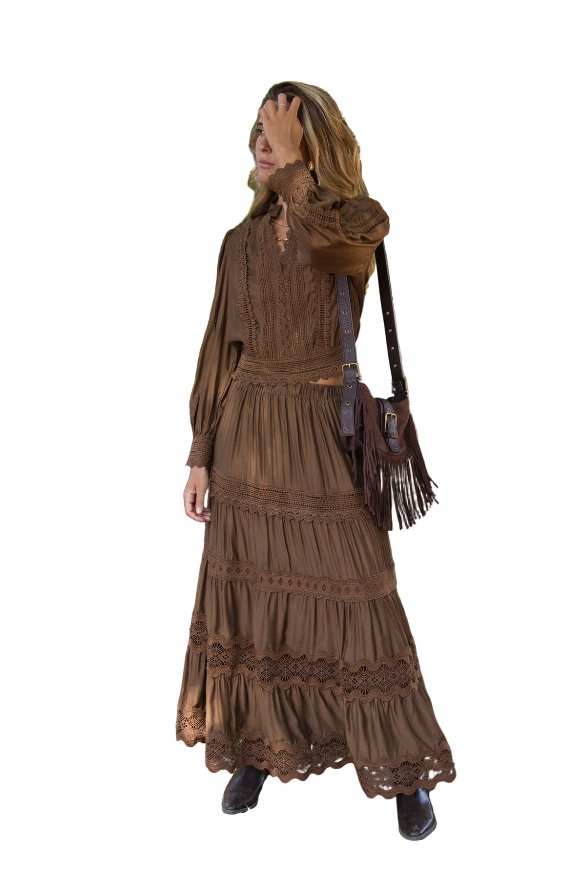 Blusa Boho Camel Elegante y Versátil