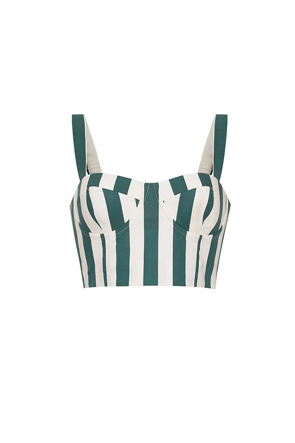 Conjunto de top de tirantes a rayas