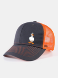Gorra de béisbol de malla con divertido estampado de pato haciendo la peineta
