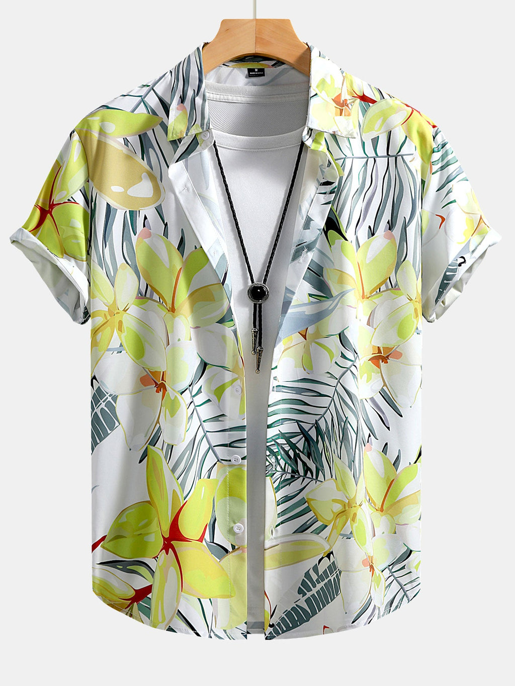 Conjunto de Camisa Abotonada con Estampado Floral Botánico y Pantalones Cortos de Baño