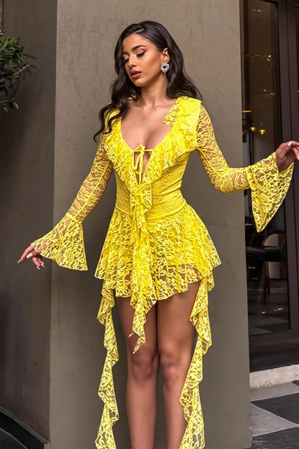 Vestido mini liso