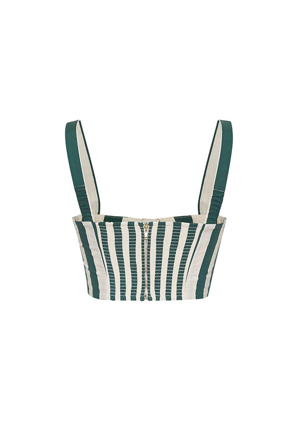 Conjunto de top de tirantes a rayas