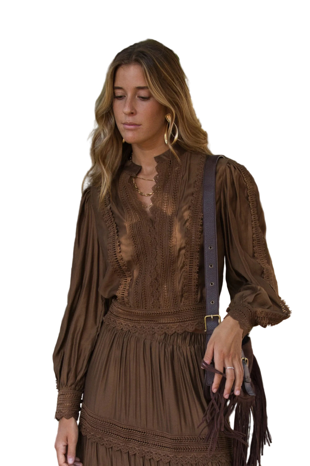 Blusa Boho Camel Elegante y Versátil