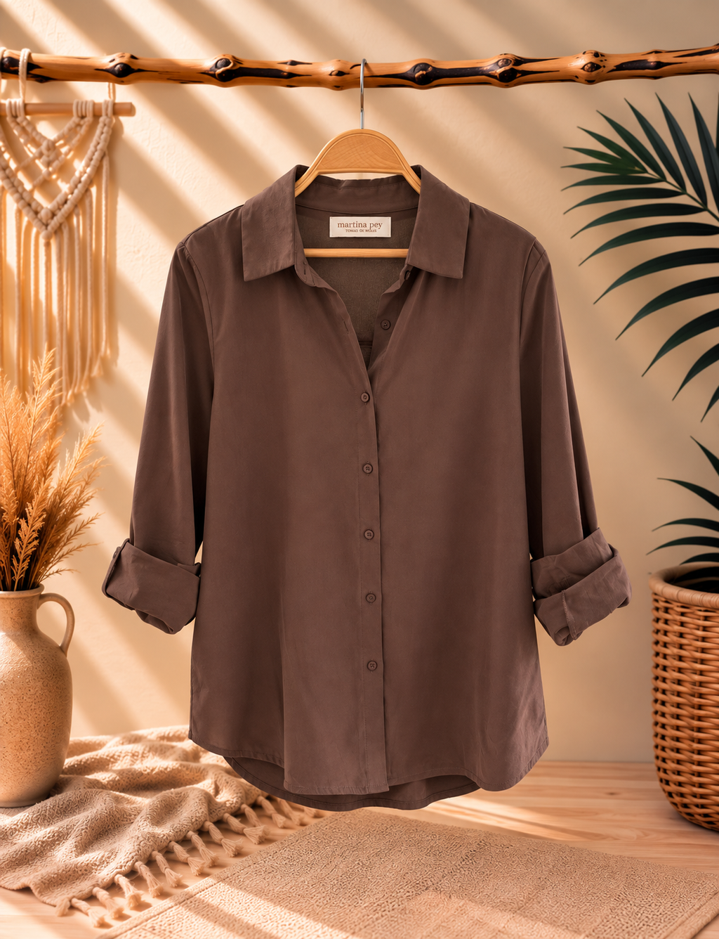 Camisa Chocolate Suave, Elegante y Cómoda