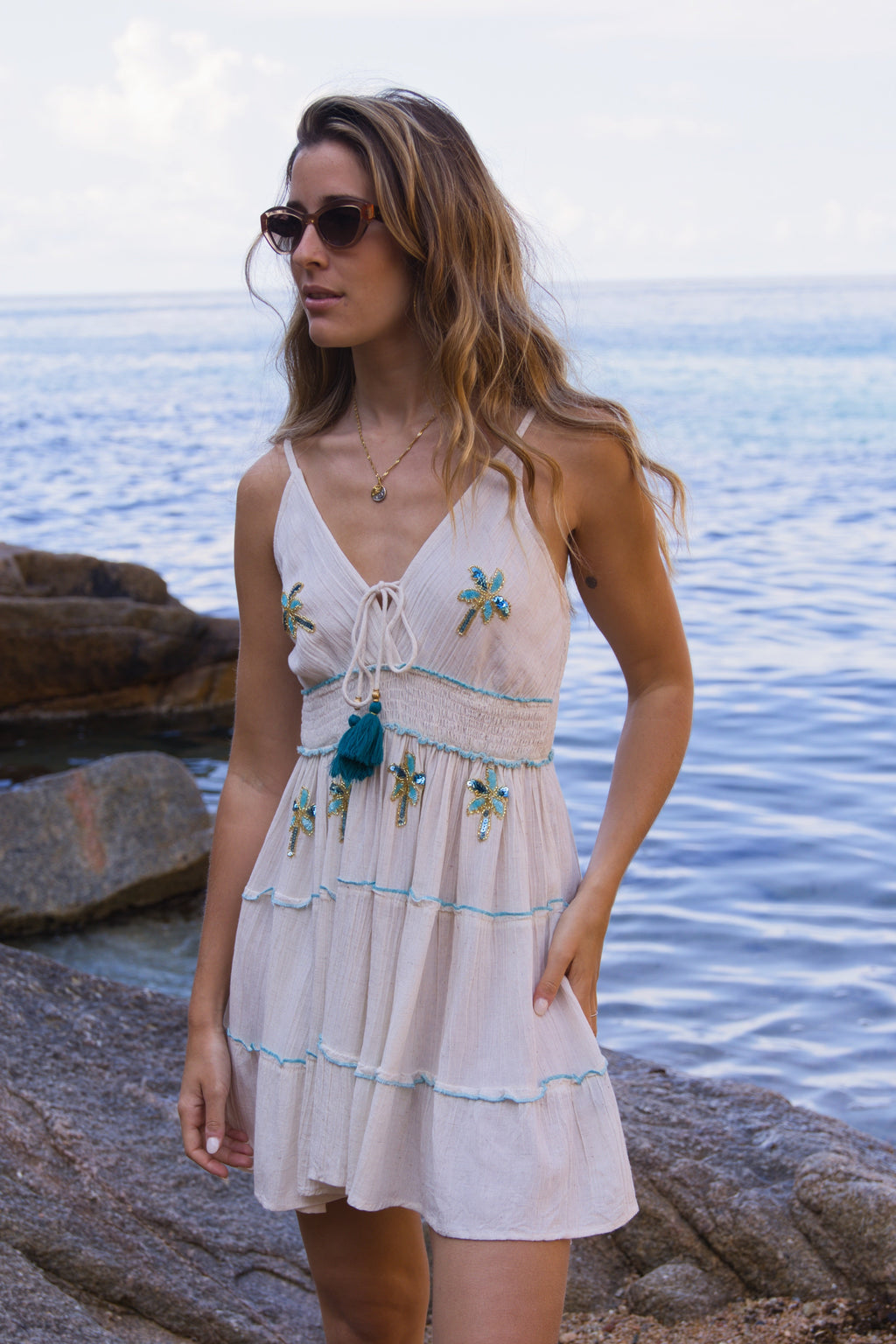 Vestido Boho Palm Beach Corto