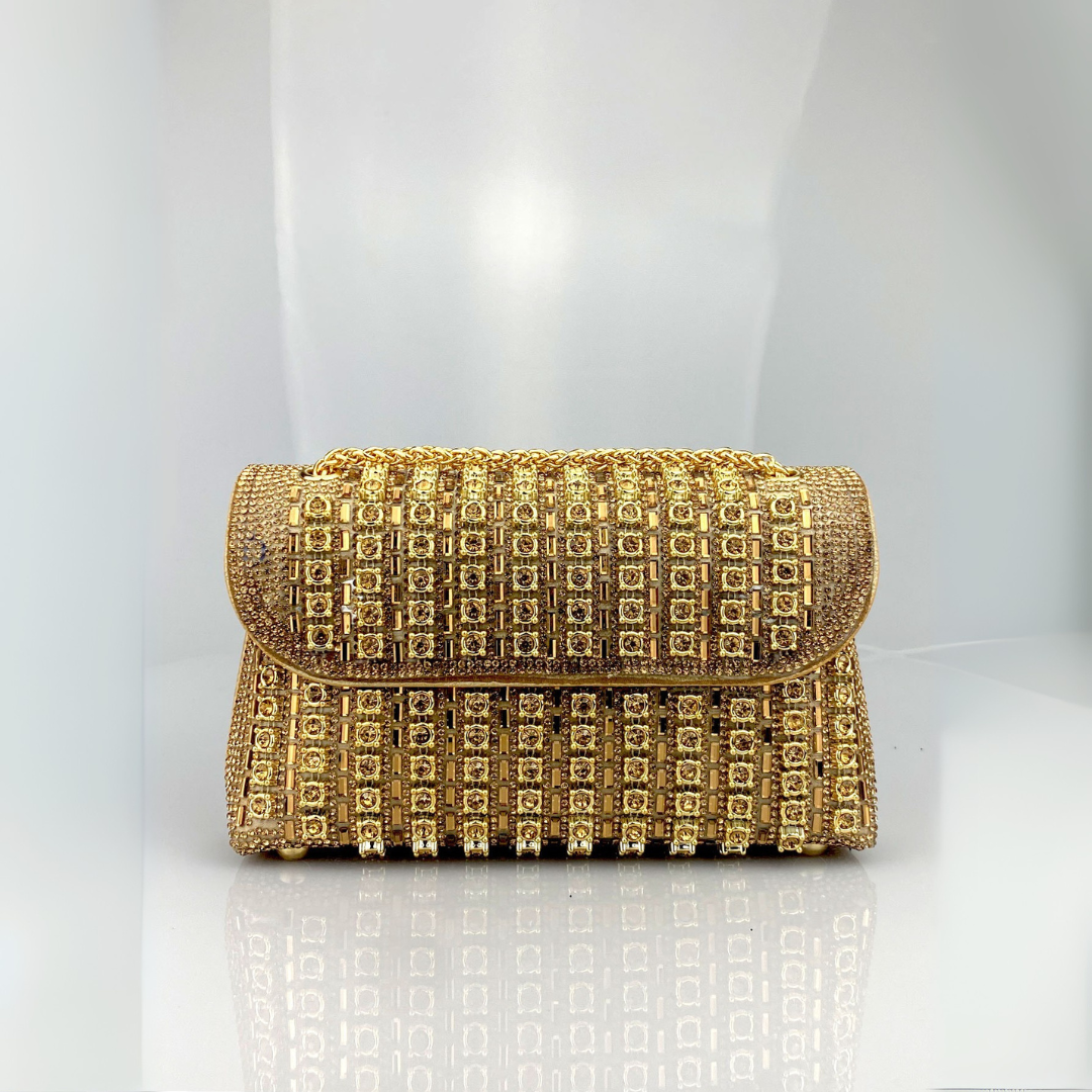 Alba | Elegante bolso de hombro con cadena sofisticada y diamantes de colores