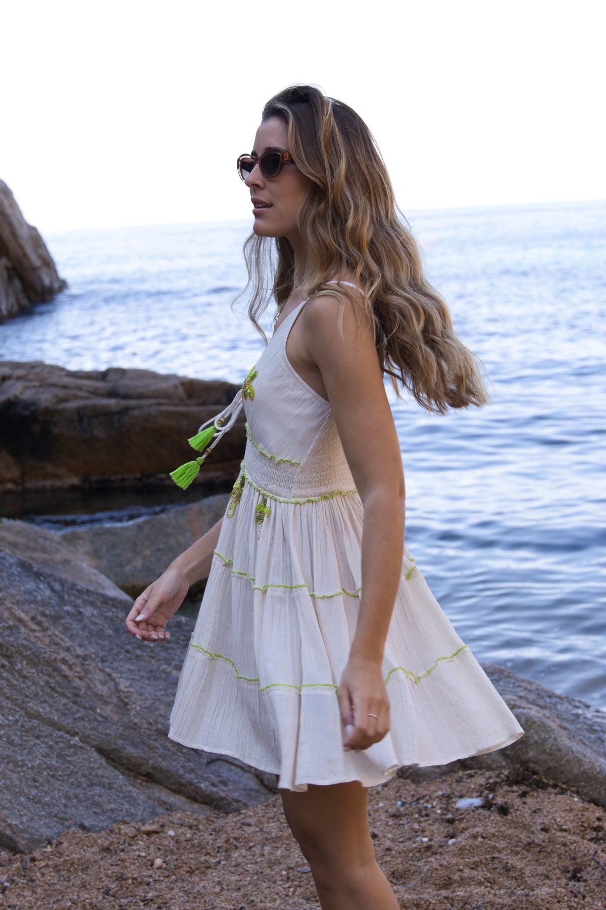 Vestido Boho Palm Beach Corto