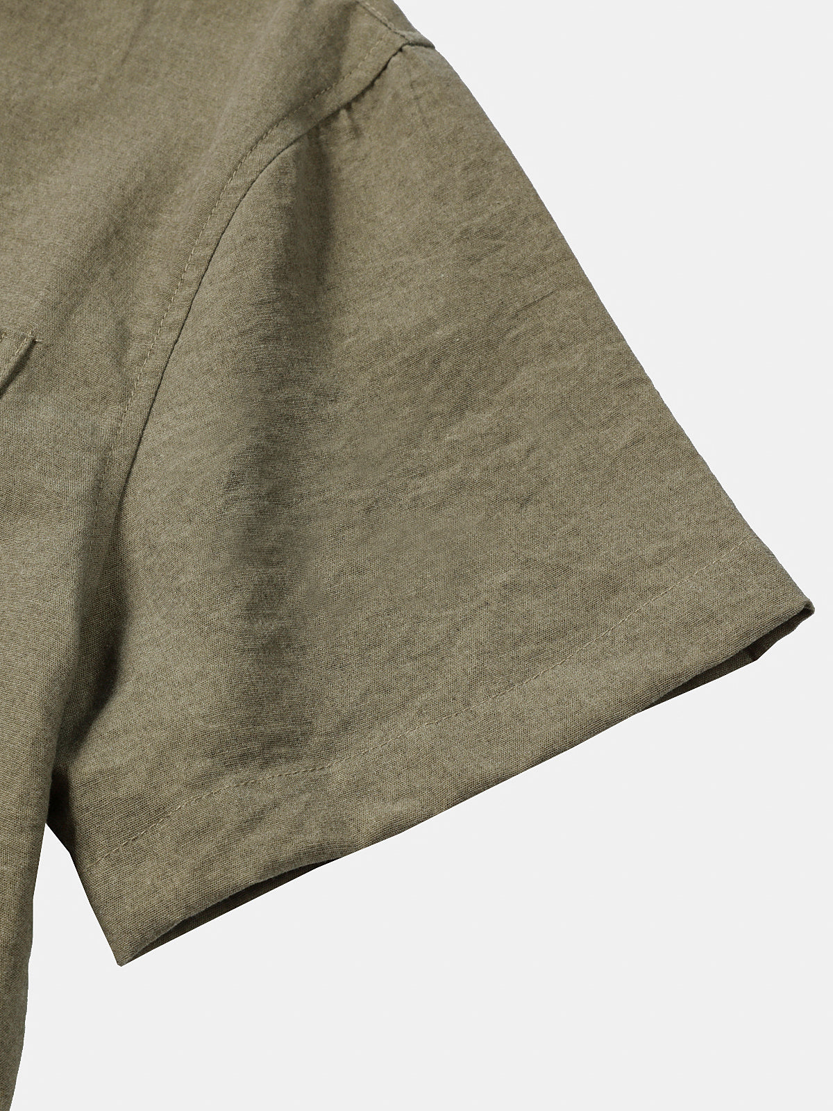 Camisa casual de manga corta para hombre con media botonadura