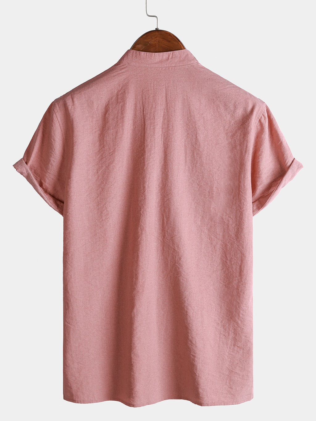 Camisa casual de manga corta para hombre con media botonadura