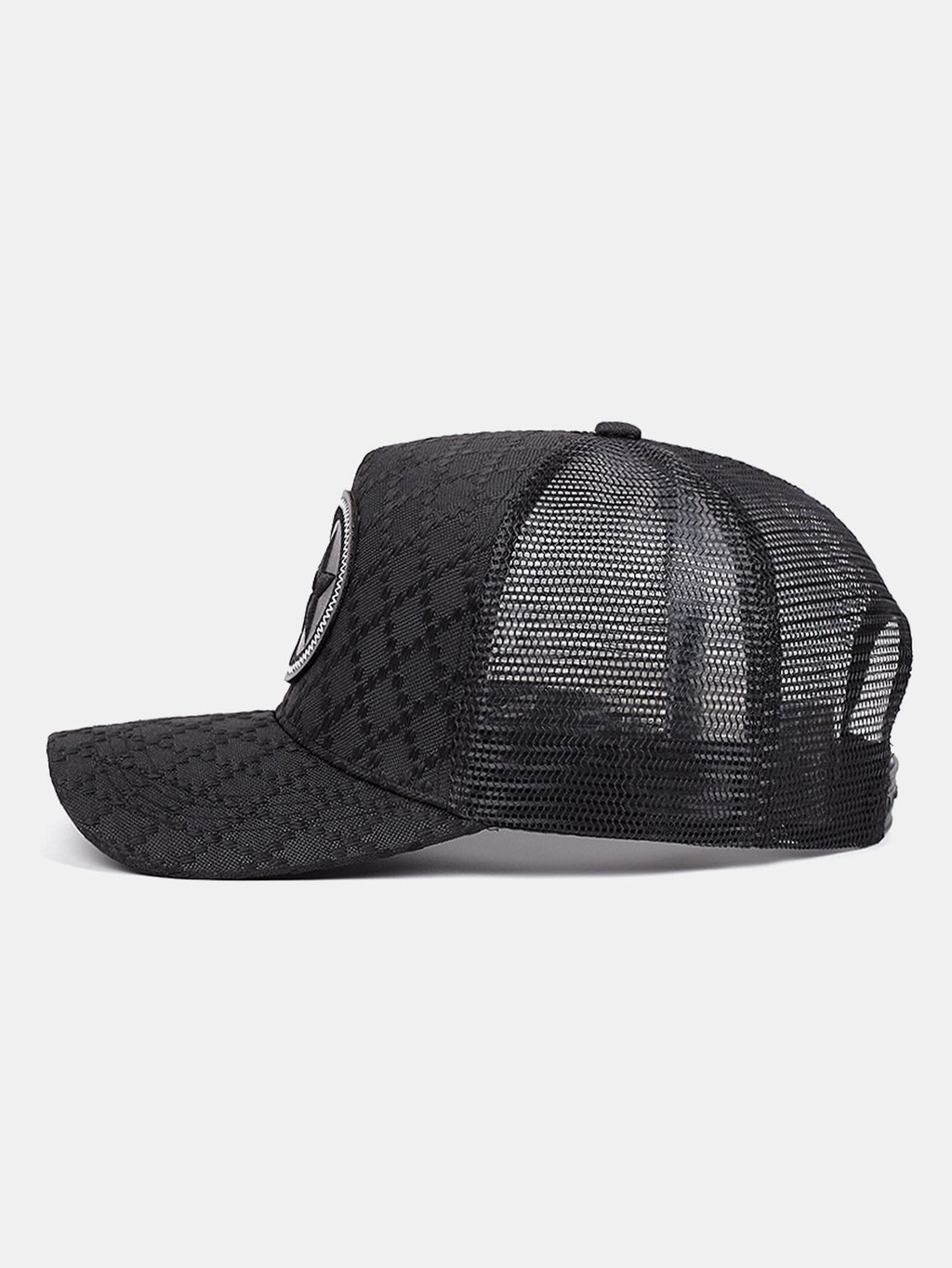 Gorra Trucker con Elegante Diseño de Diamantes y Emblema de Estrella | Gorra Casual de Béisbol con Parte Trasera de Malla y Cierre Snapback Ajustable para la Calle