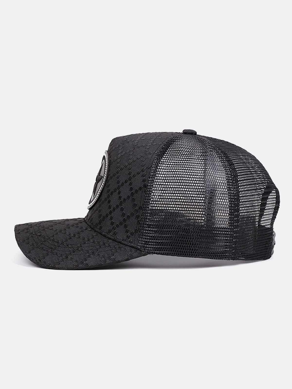 Gorra Trucker con Elegante Diseño de Diamantes y Emblema de Estrella | Gorra Casual de Béisbol con Parte Trasera de Malla y Cierre Snapback Ajustable para la Calle