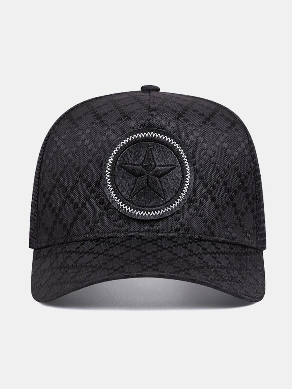 Gorra Trucker con Elegante Diseño de Diamantes y Emblema de Estrella | Gorra Casual de Béisbol con Parte Trasera de Malla y Cierre Snapback Ajustable para la Calle
