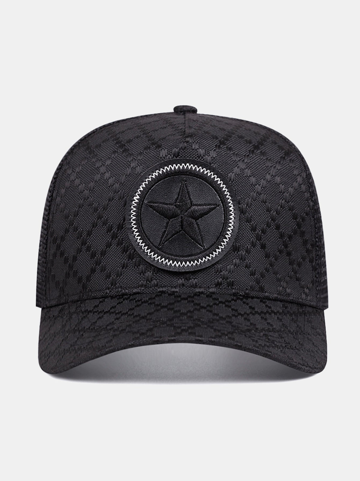 Gorra Trucker con Elegante Diseño de Diamantes y Emblema de Estrella | Gorra Casual de Béisbol con Parte Trasera de Malla y Cierre Snapback Ajustable para la Calle