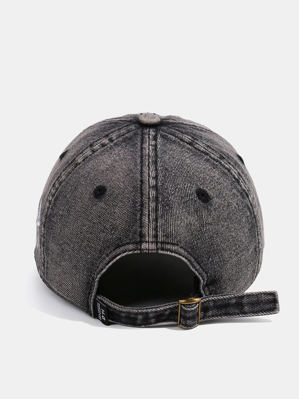 Gorra de mezclilla vintage con visera deshilachada y eslogan bordado «Nunca te rindas»