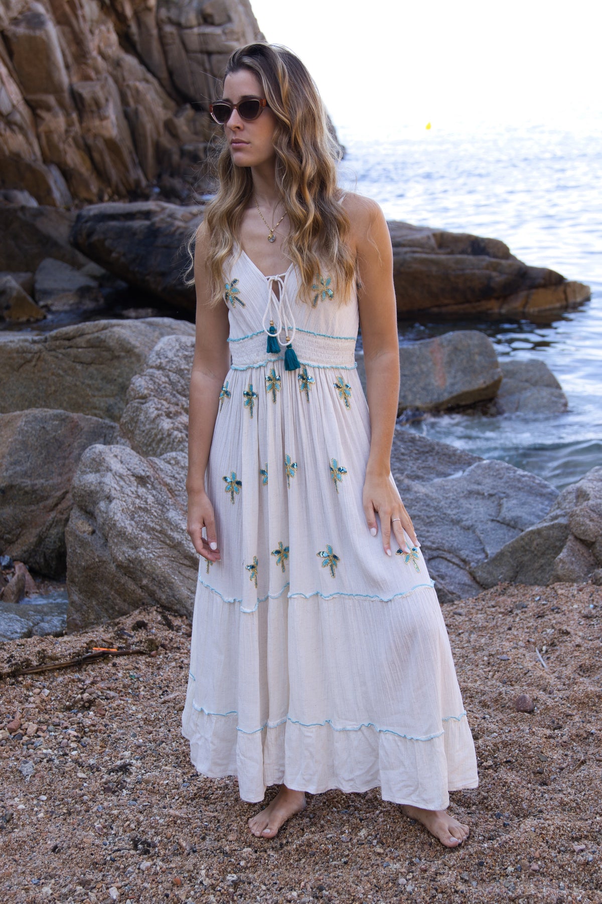 Vestido Largo Palm Beach Elegante