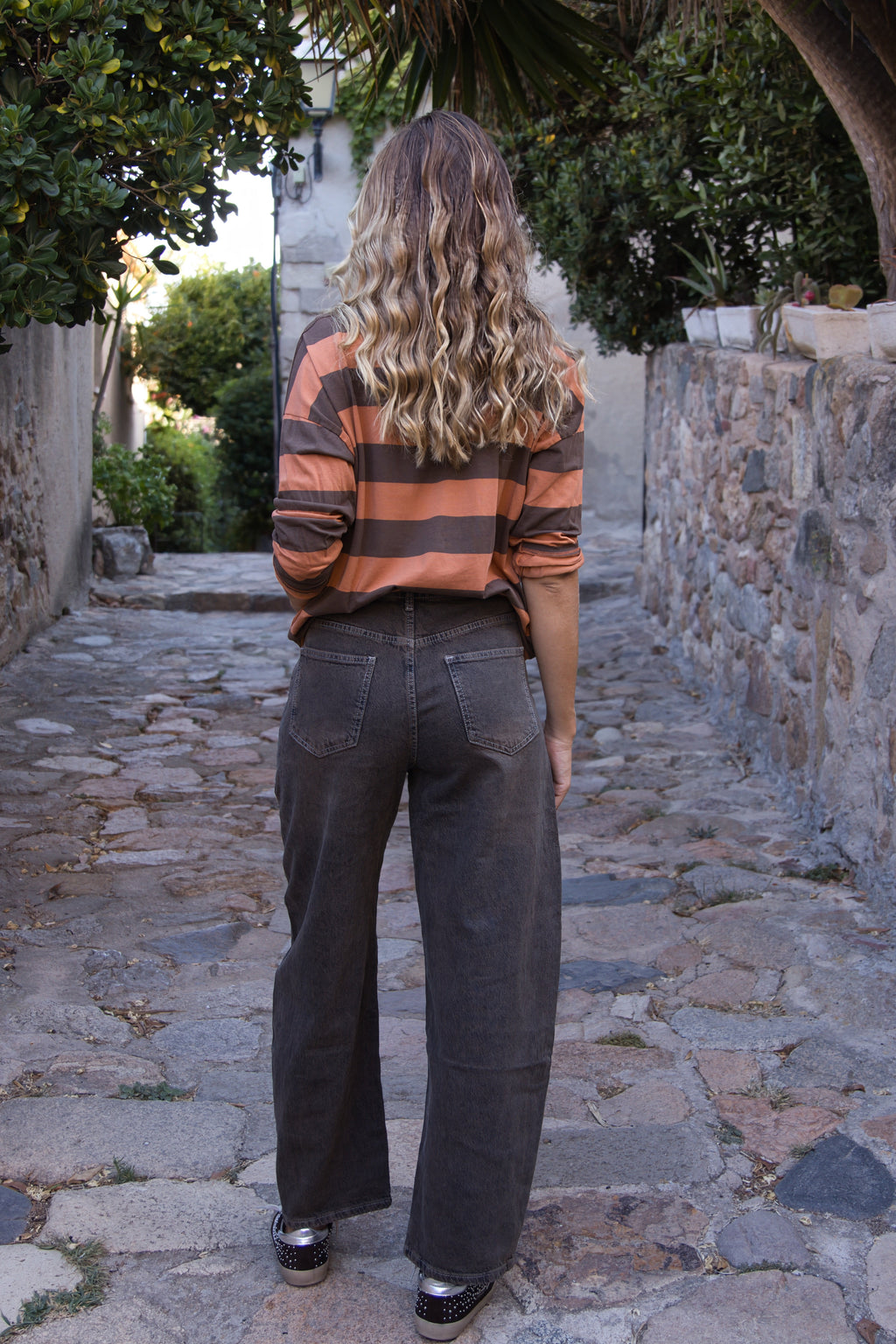 Pantalones  Cruzado Color Chocolate de Corte Moderno