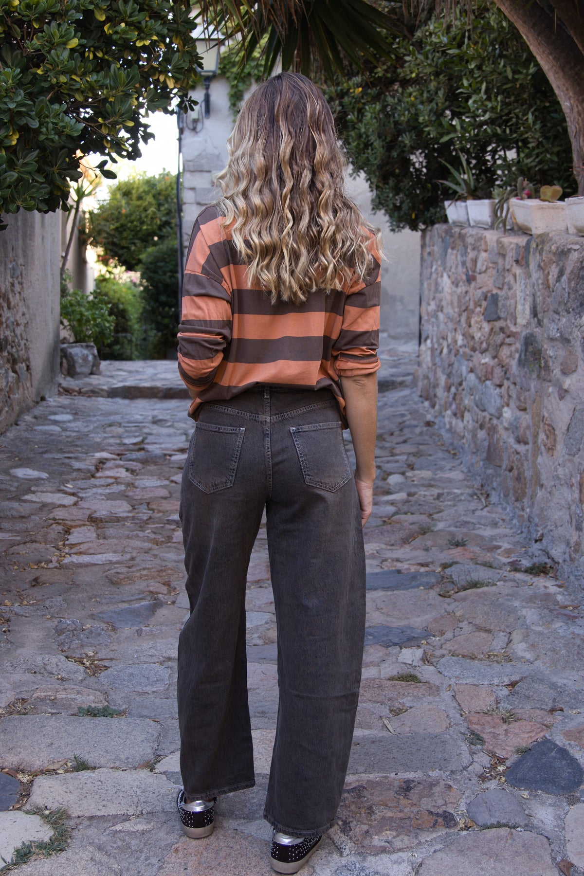 Pantalones  Cruzado Color Chocolate de Corte Moderno