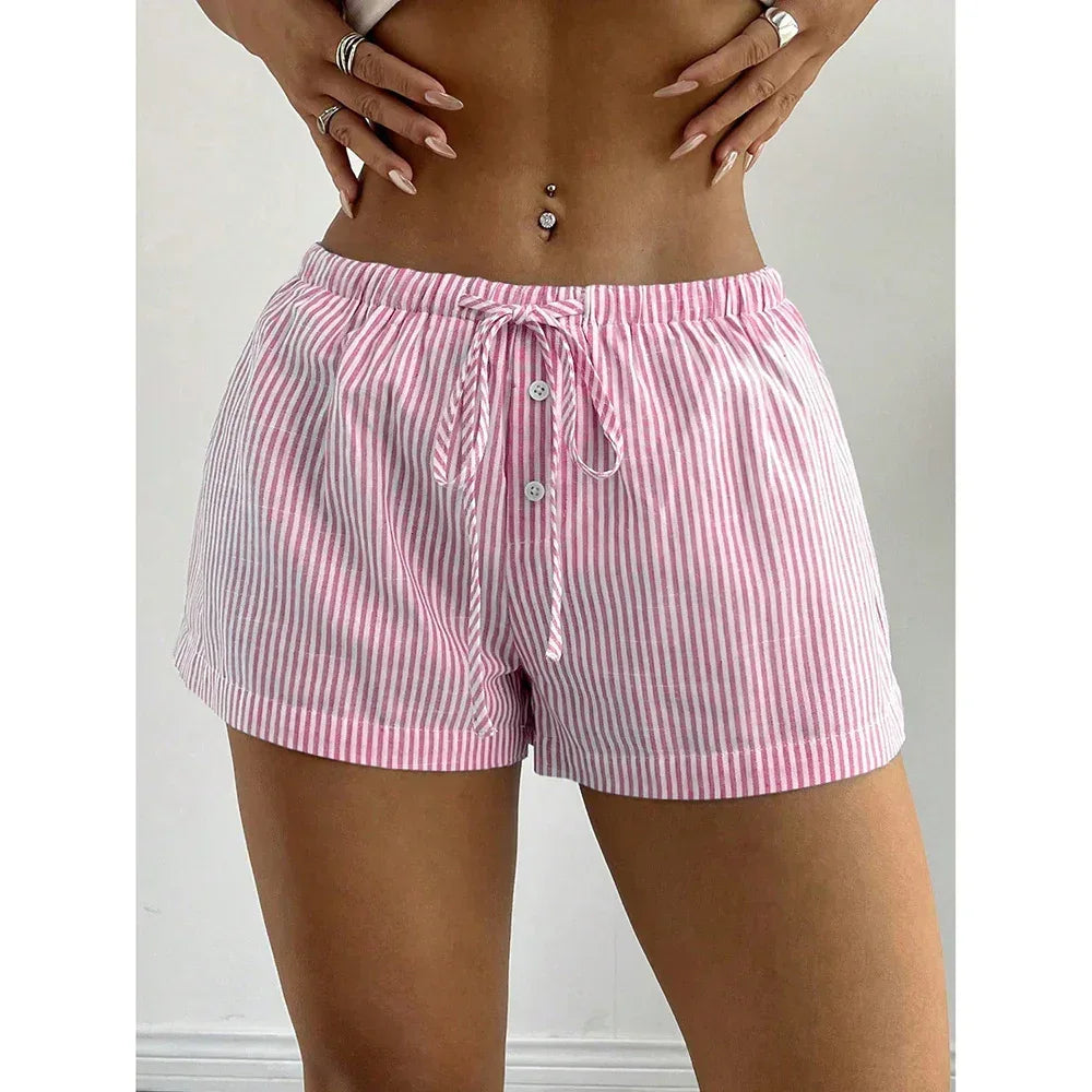 Pantalones bóxer a rayas para mujer
