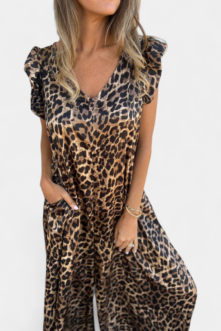 Isela | Mono de leopardo con escote en V