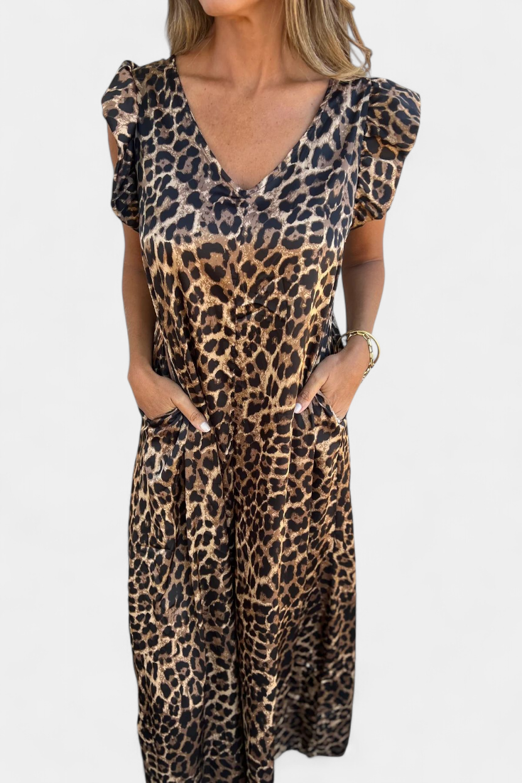 Isela | Mono de leopardo con escote en V
