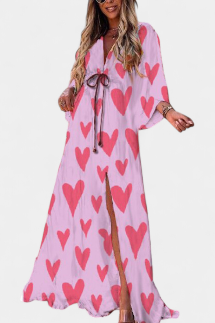 Joelle | Vestido maxi arcoíris con escote en V