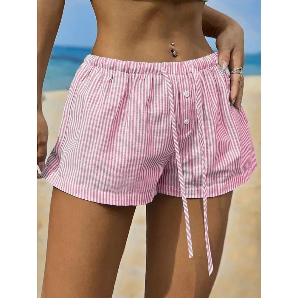 Pantalones bóxer a rayas para mujer