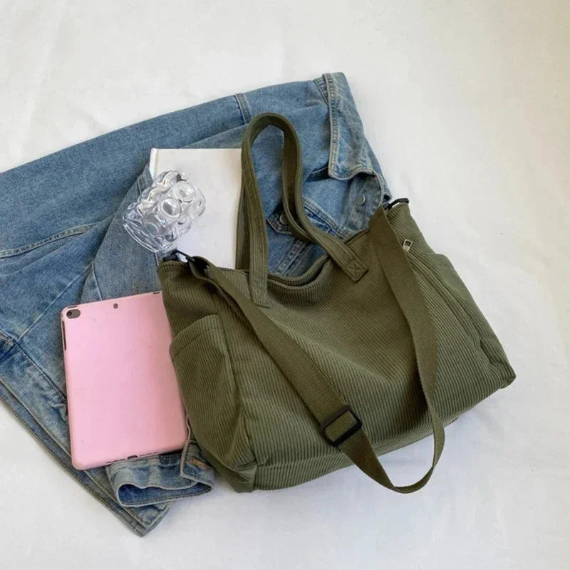 Bolso tote Alma acanalado con elegante detalle de cuerda