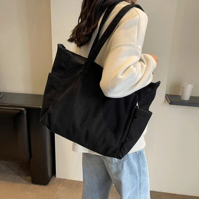 Bolso tote Alma acanalado con elegante detalle de cuerda