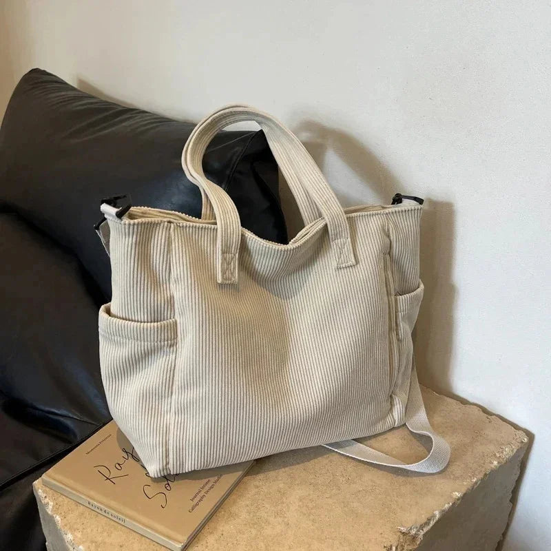 Bolso tote Alma acanalado con elegante detalle de cuerda