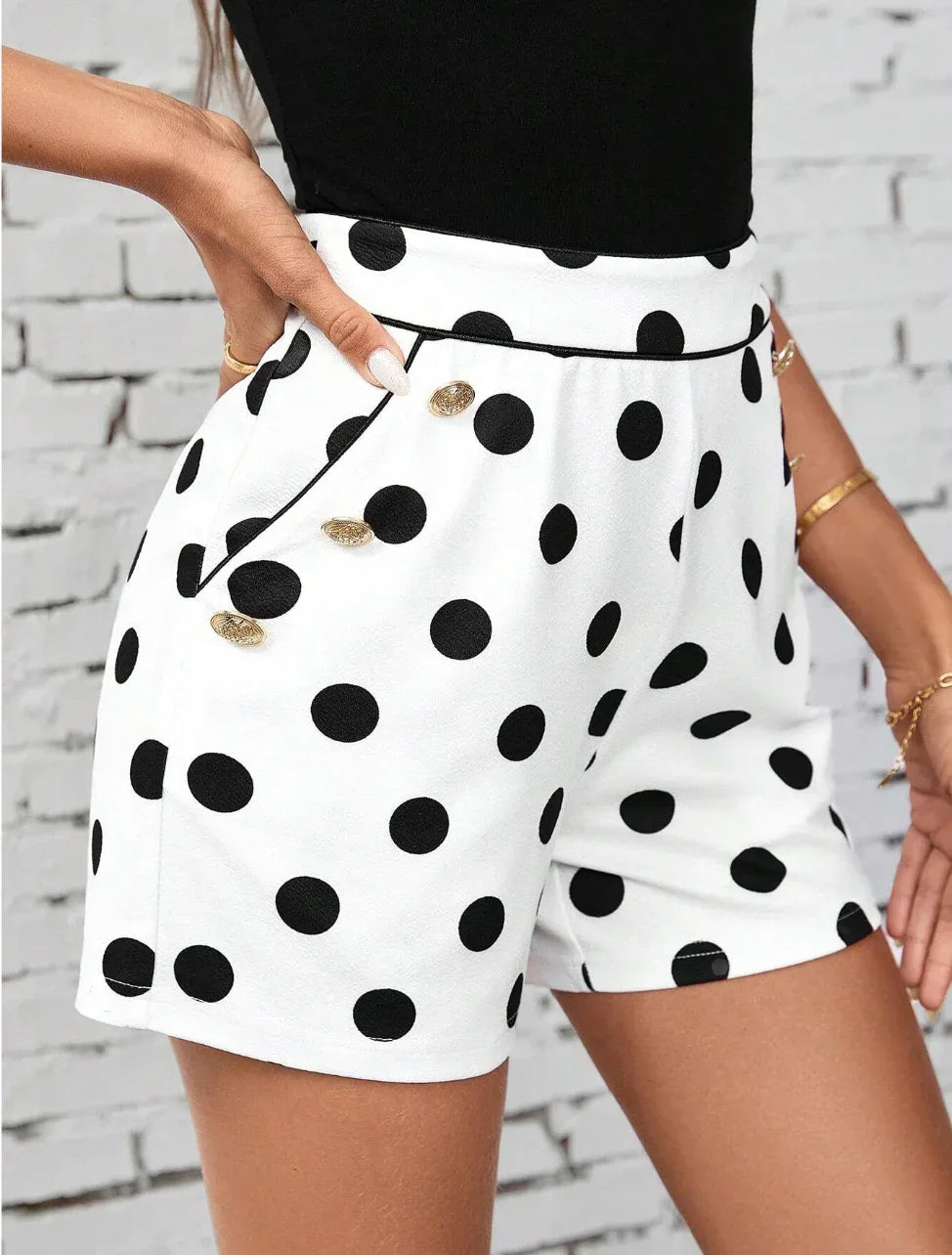 Pantalones cortos de cintura alta para mujer