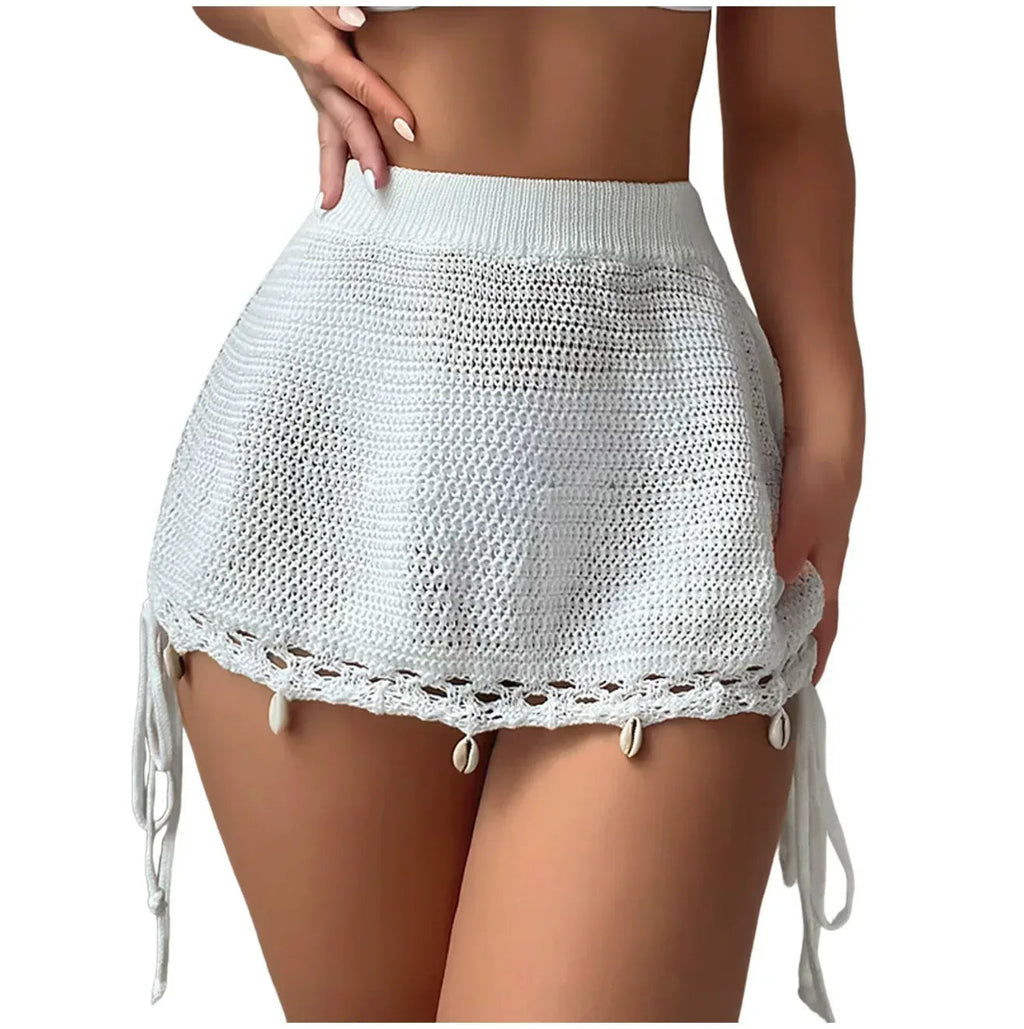 Minifalda playera de malla tejida