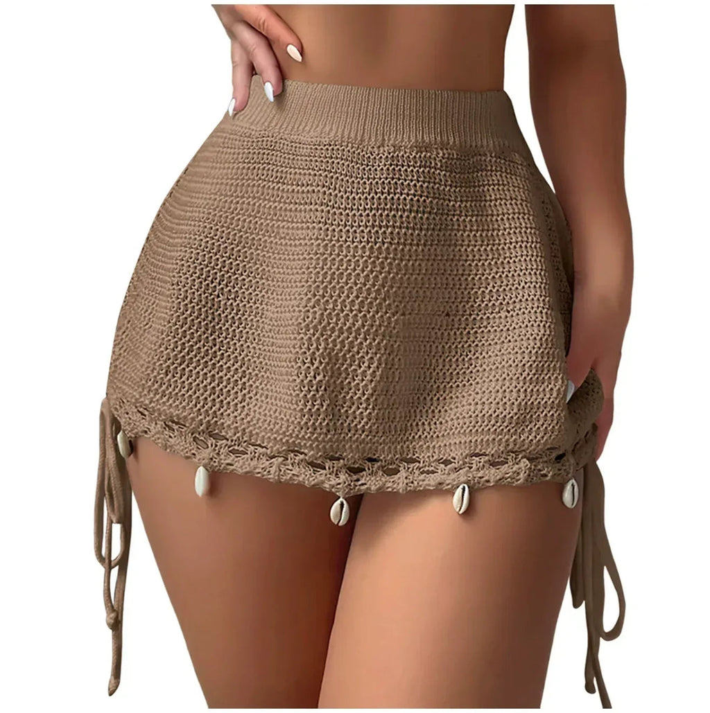 Minifalda playera de malla tejida