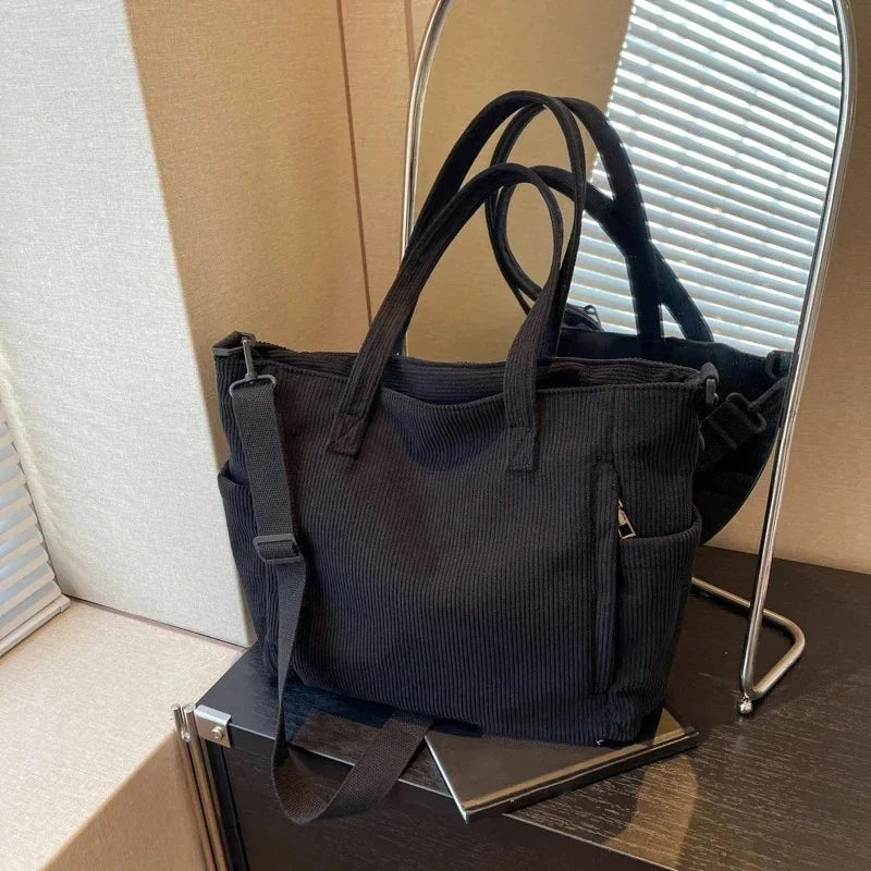 Bolso tote Alma acanalado con elegante detalle de cuerda