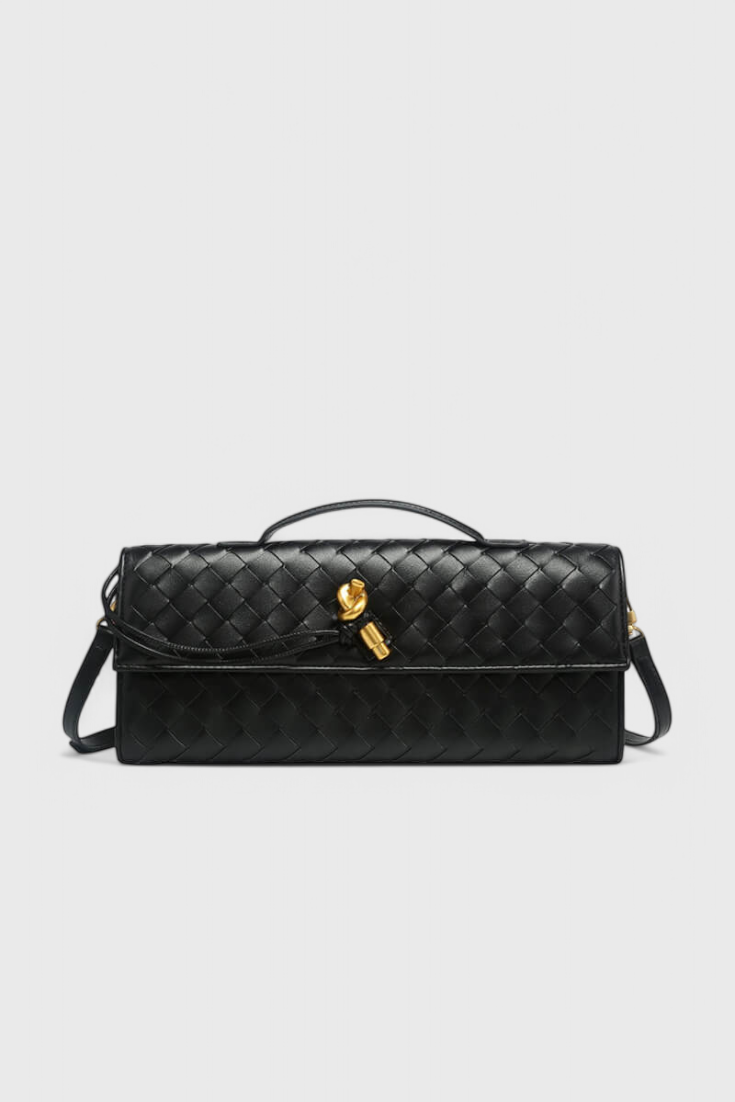 Melanie | Elegante bolso de mano con sofisticado detalle de nudo dorado