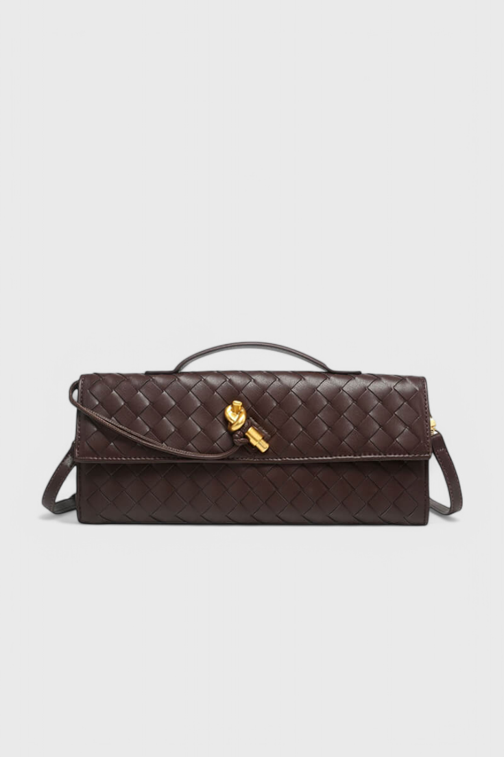 Melanie | Elegante bolso de mano con sofisticado detalle de nudo dorado