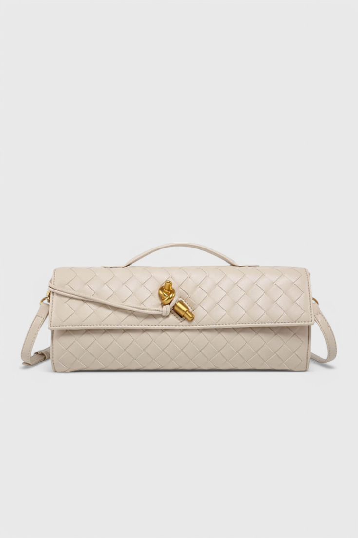 Melanie | Elegante bolso de mano con sofisticado detalle de nudo dorado