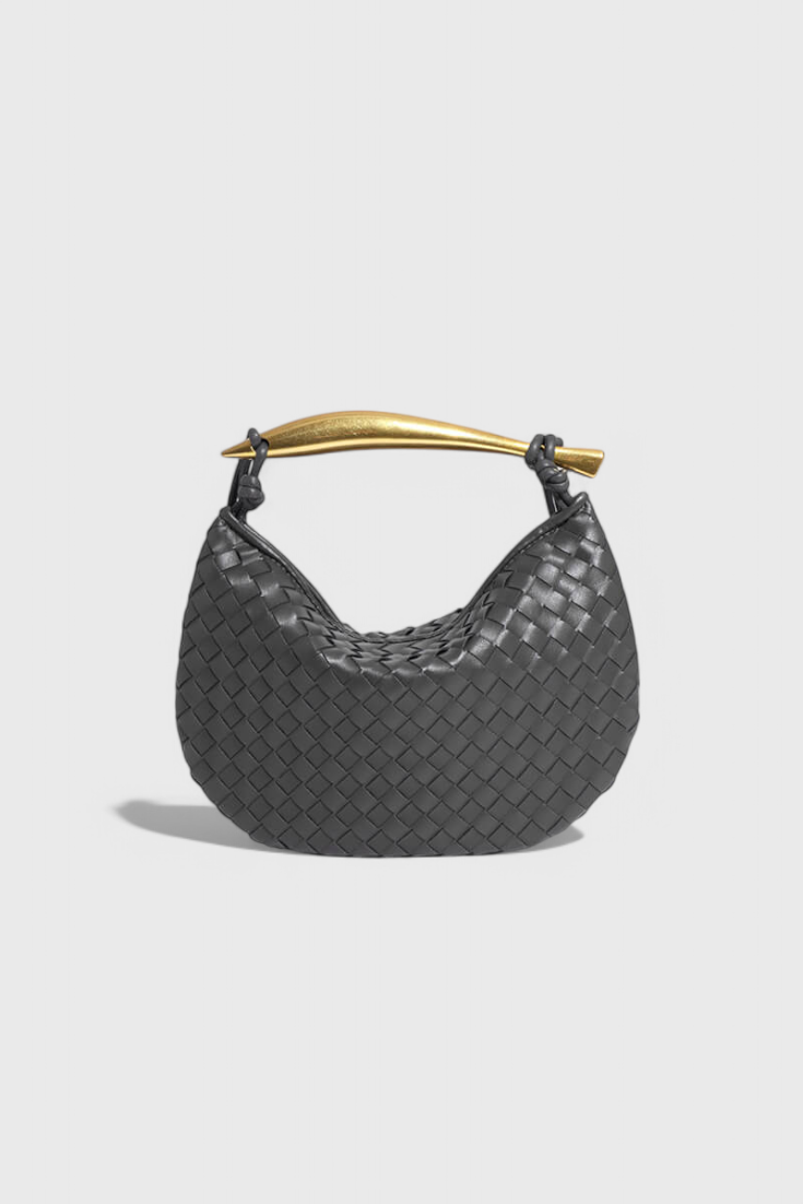 Gerda | Bolso de diseño tejido con elegante asa dorada