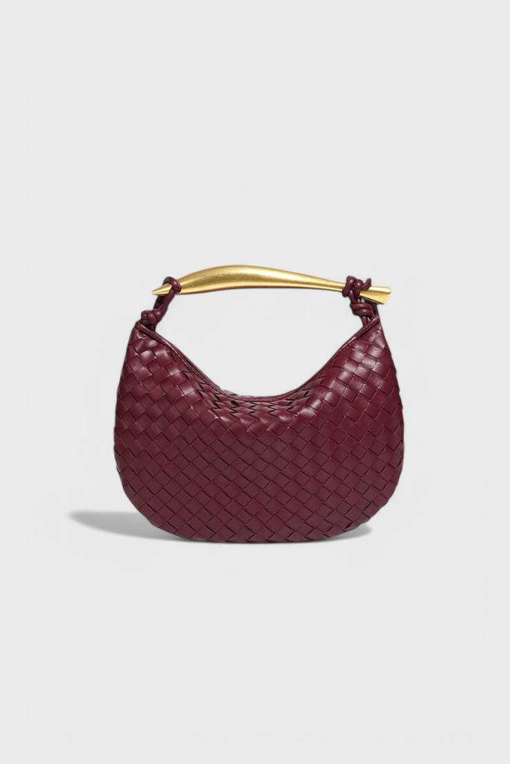 Gerda | Bolso de diseño tejido con elegante asa dorada